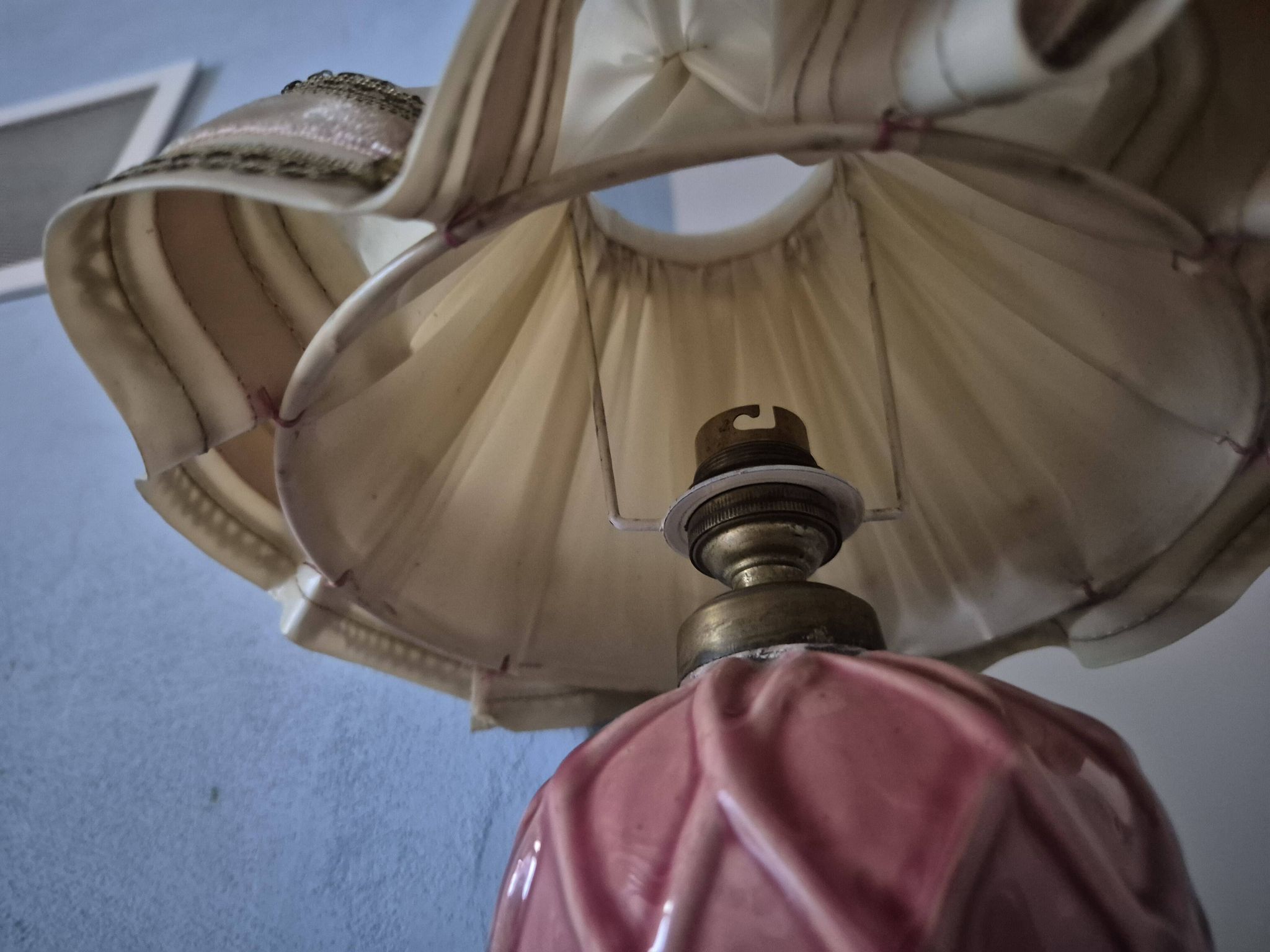 Rare 1970s Desk lamp with pleated shade