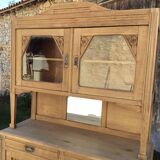 Two-body oak sideboard from the 1940s; stripped