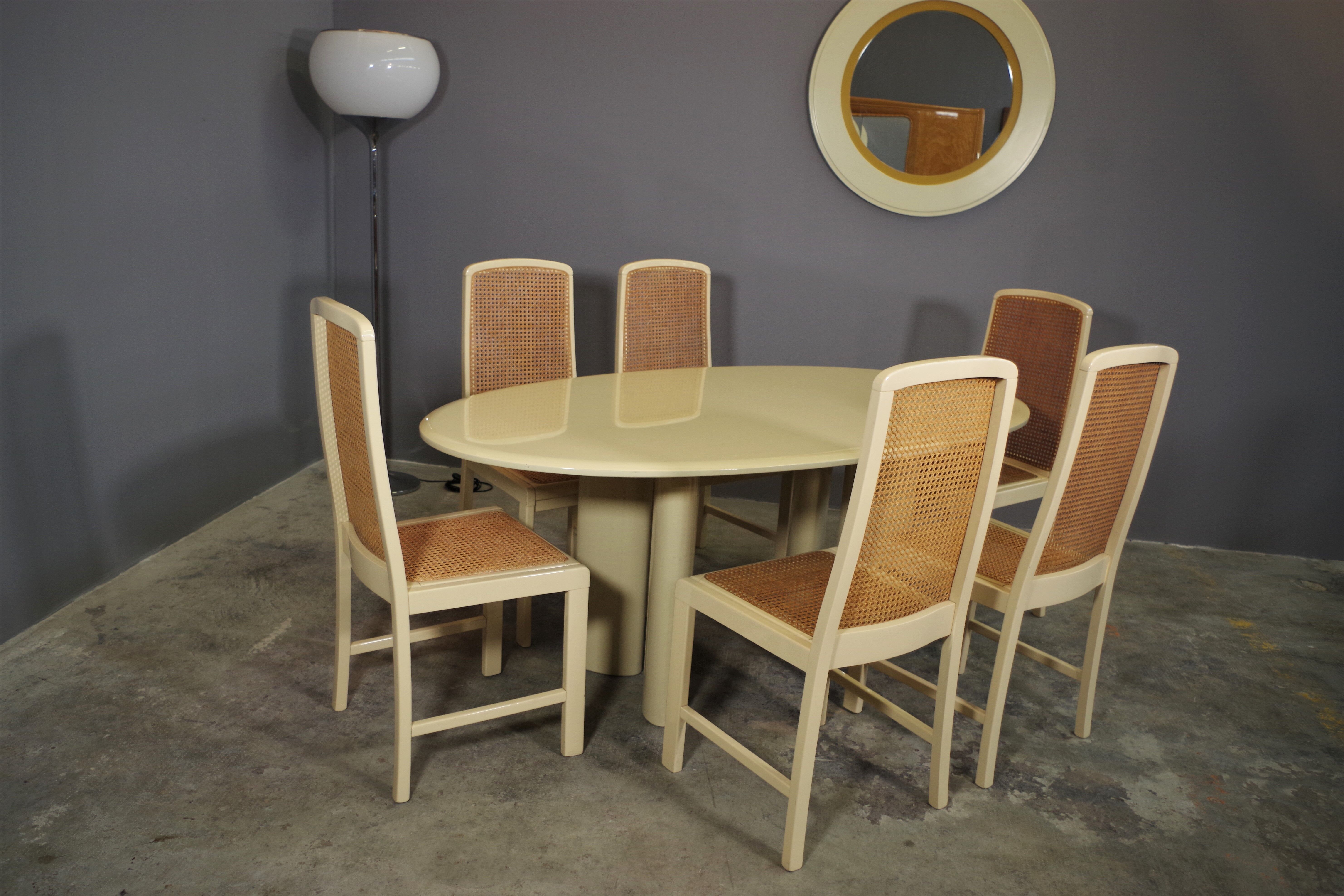 Table and 6 chairs by Mario Sabot from the 70s