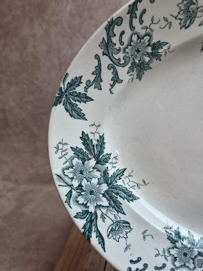 Oval plate Saint-Amand model Anemone – Old ironstone