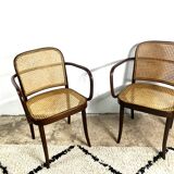 Ligna (Thonet A811), années 1930, Rotin, Vintage Set de 2