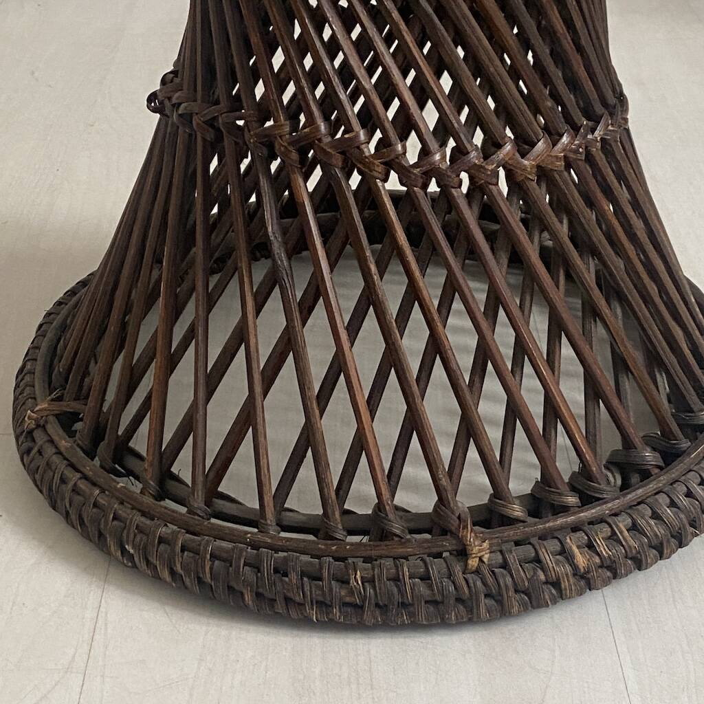 Vintage 1970s rattan tamtam diabolo stool