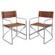 1970s pair of Italian folding chairs with leatherette upholstery