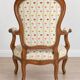 Antique wooden armchair – Louis XV style – floral fabric
