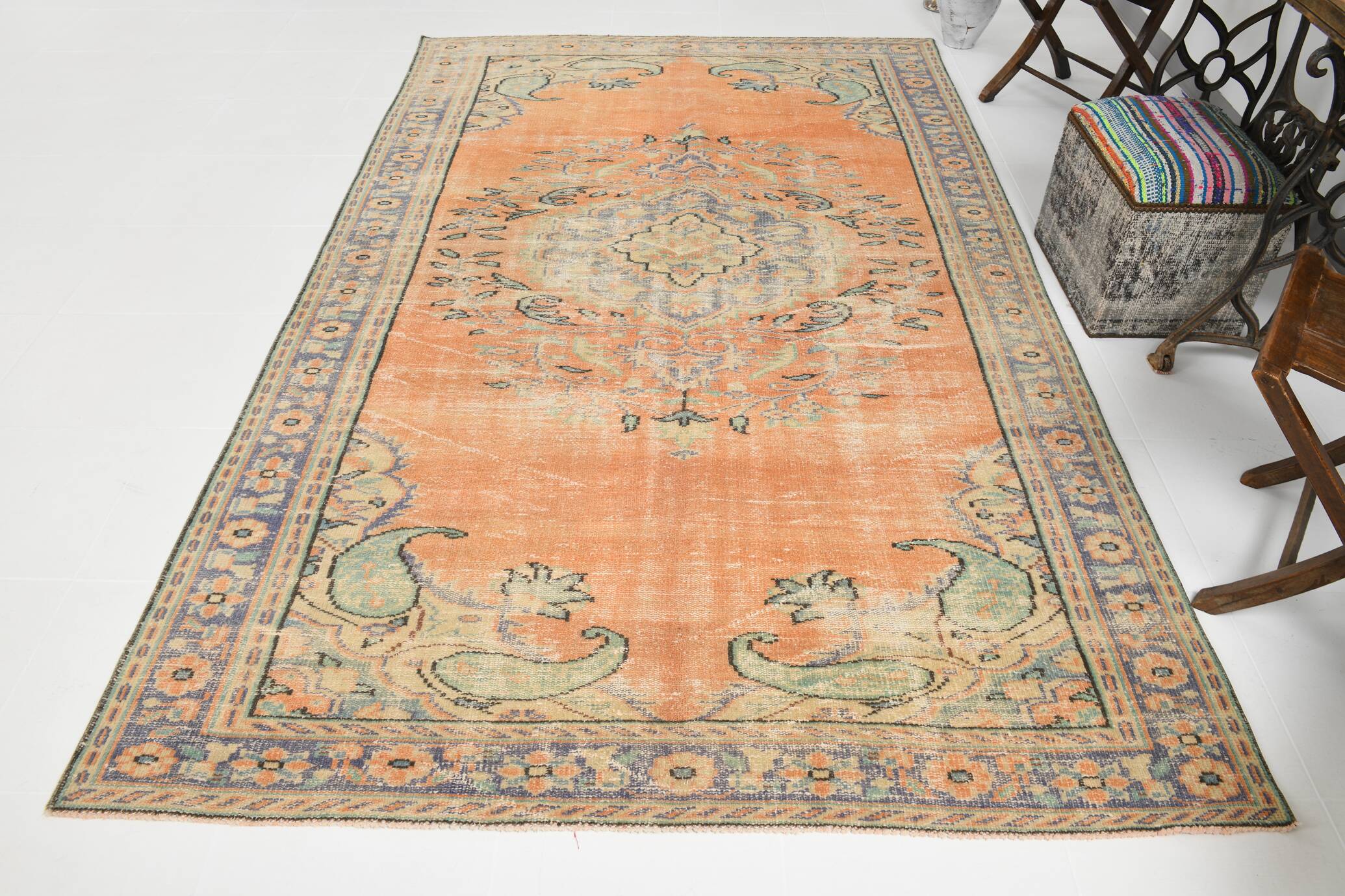 6x10 Paste Orange Classic Vintage Rug, 180x300Cm SK 3476
