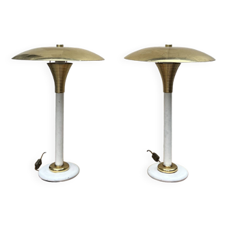a pair of lamps, signed, France 1970s