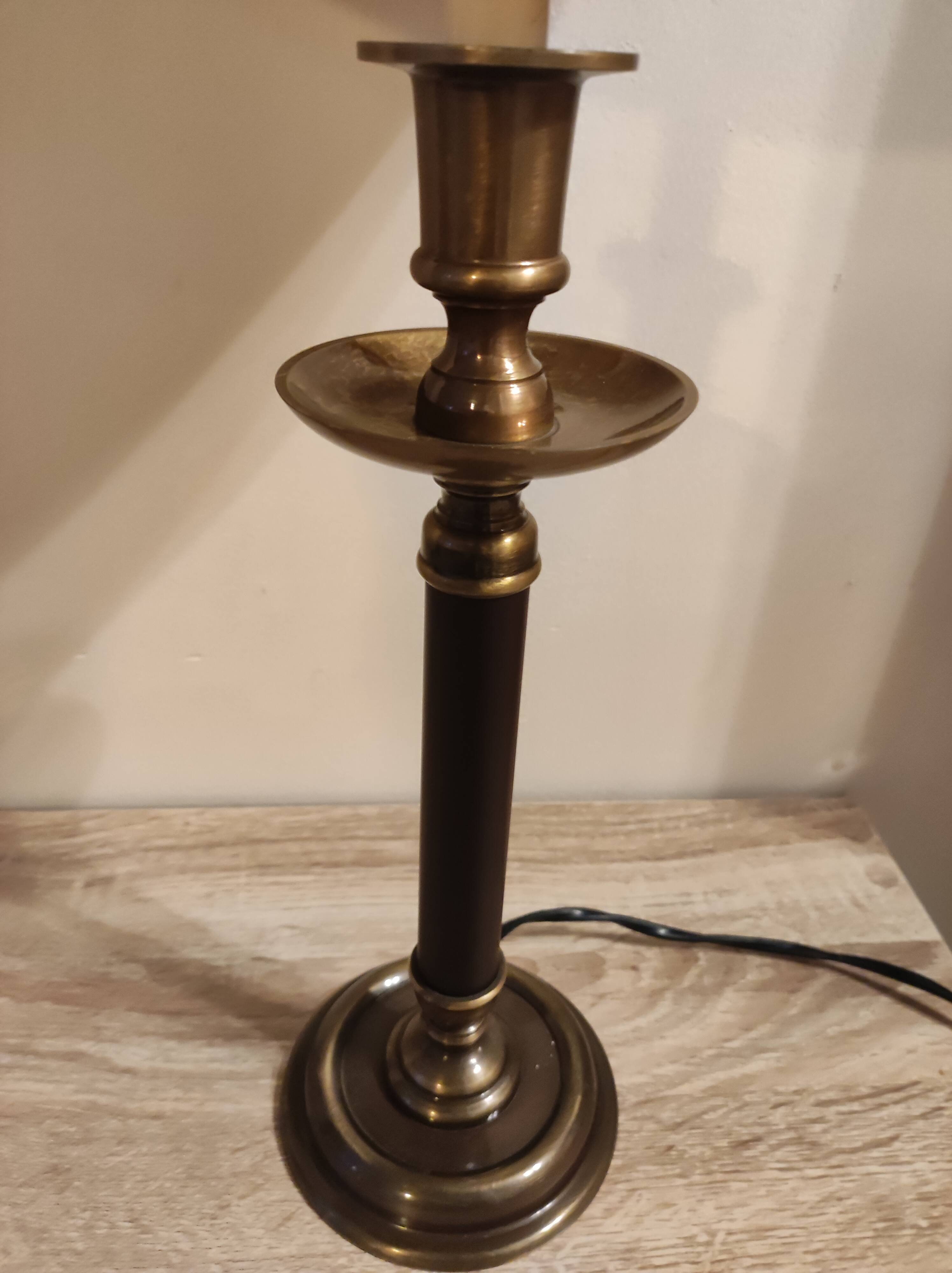 Brass candlestick lamp