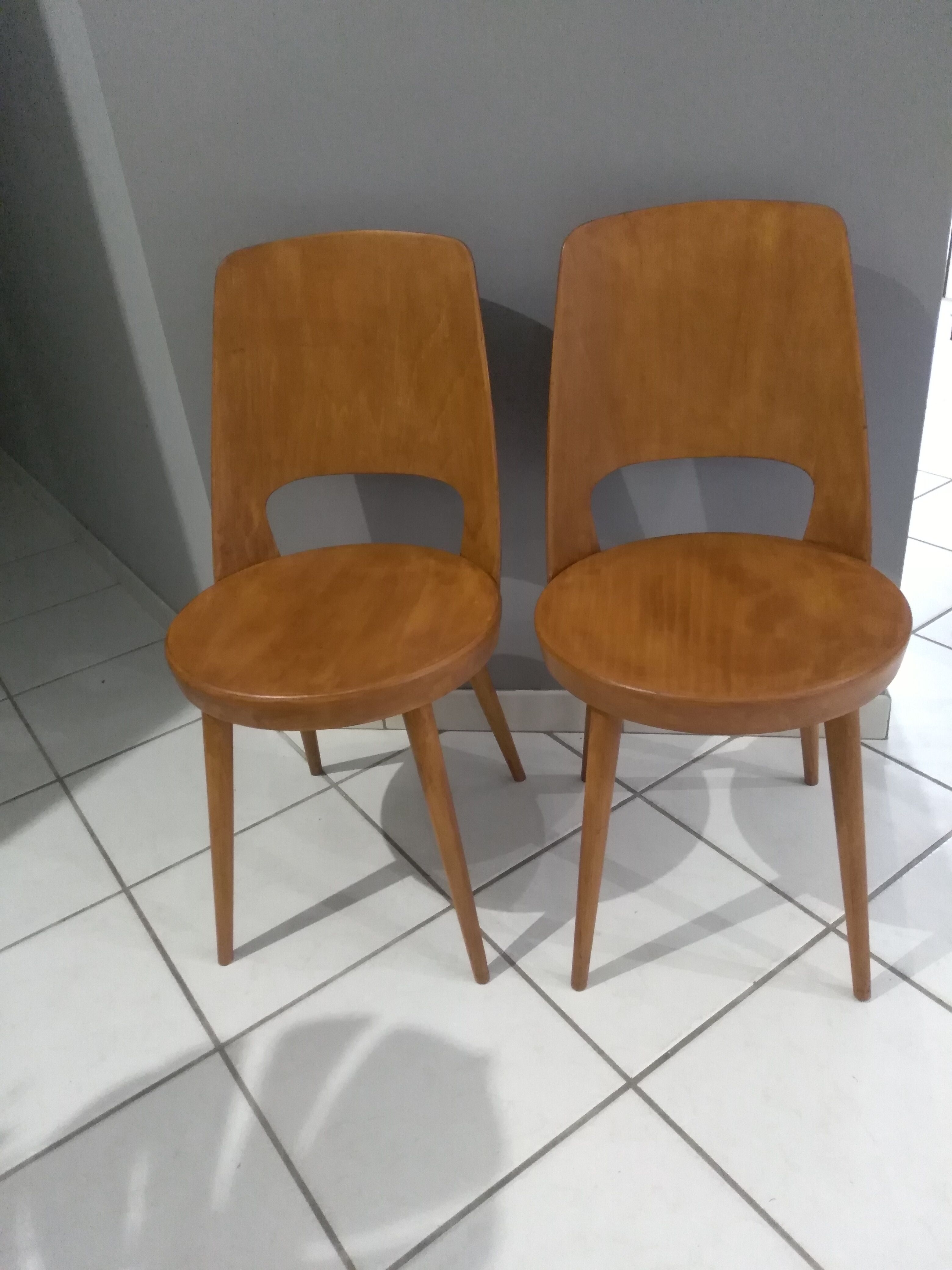 Pair of chairs Bistrot Baumann Mondor 1968