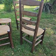 4 chaises Charles Dudouyt paillées design 40-50-60