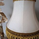 Chic retro lamp with a bronze pagoda fringe shade, 1950.