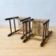 Paire de chaises rustiques en bois et assises paillées