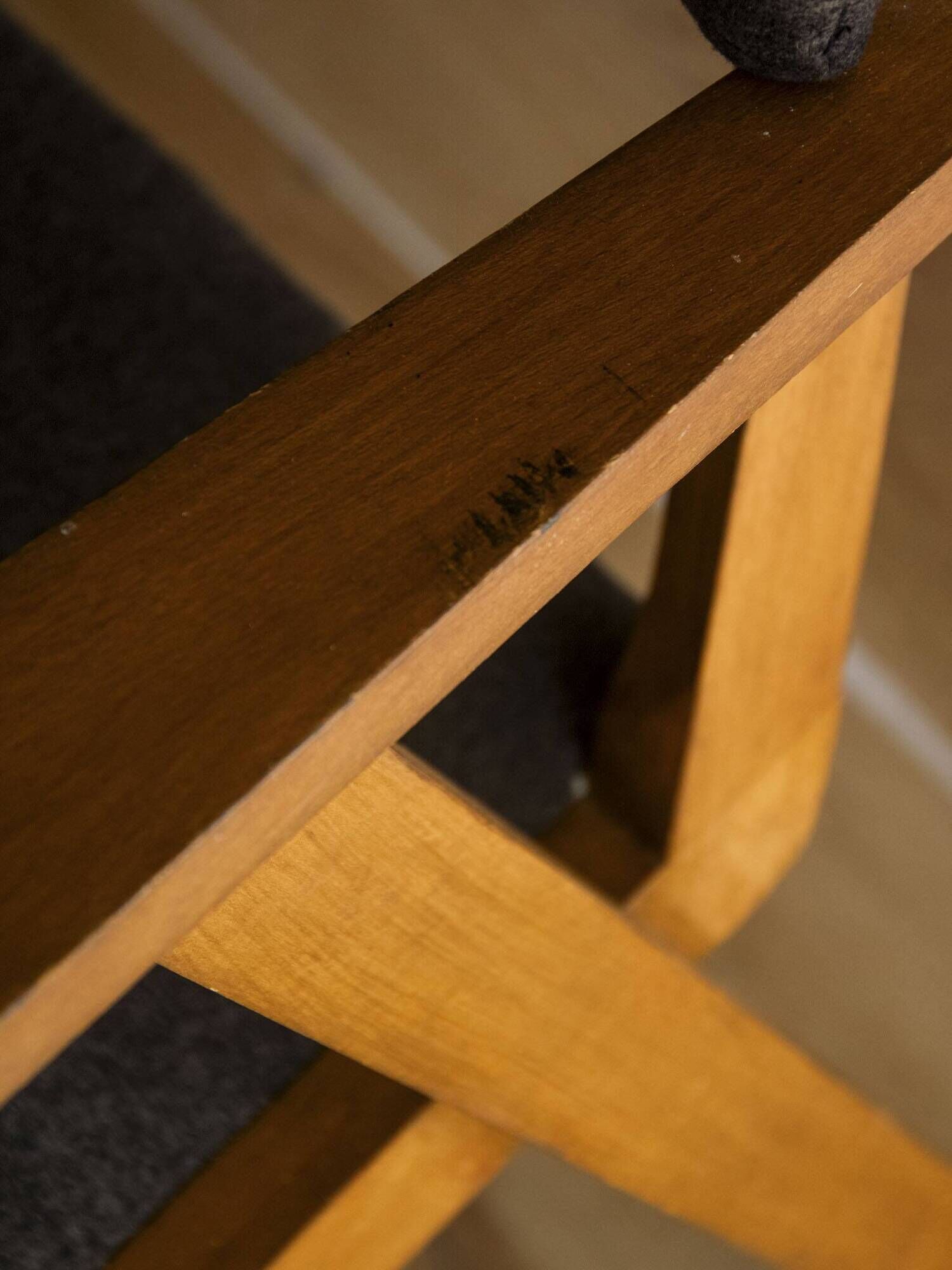Pair of grey wooden Scandinavian chairs