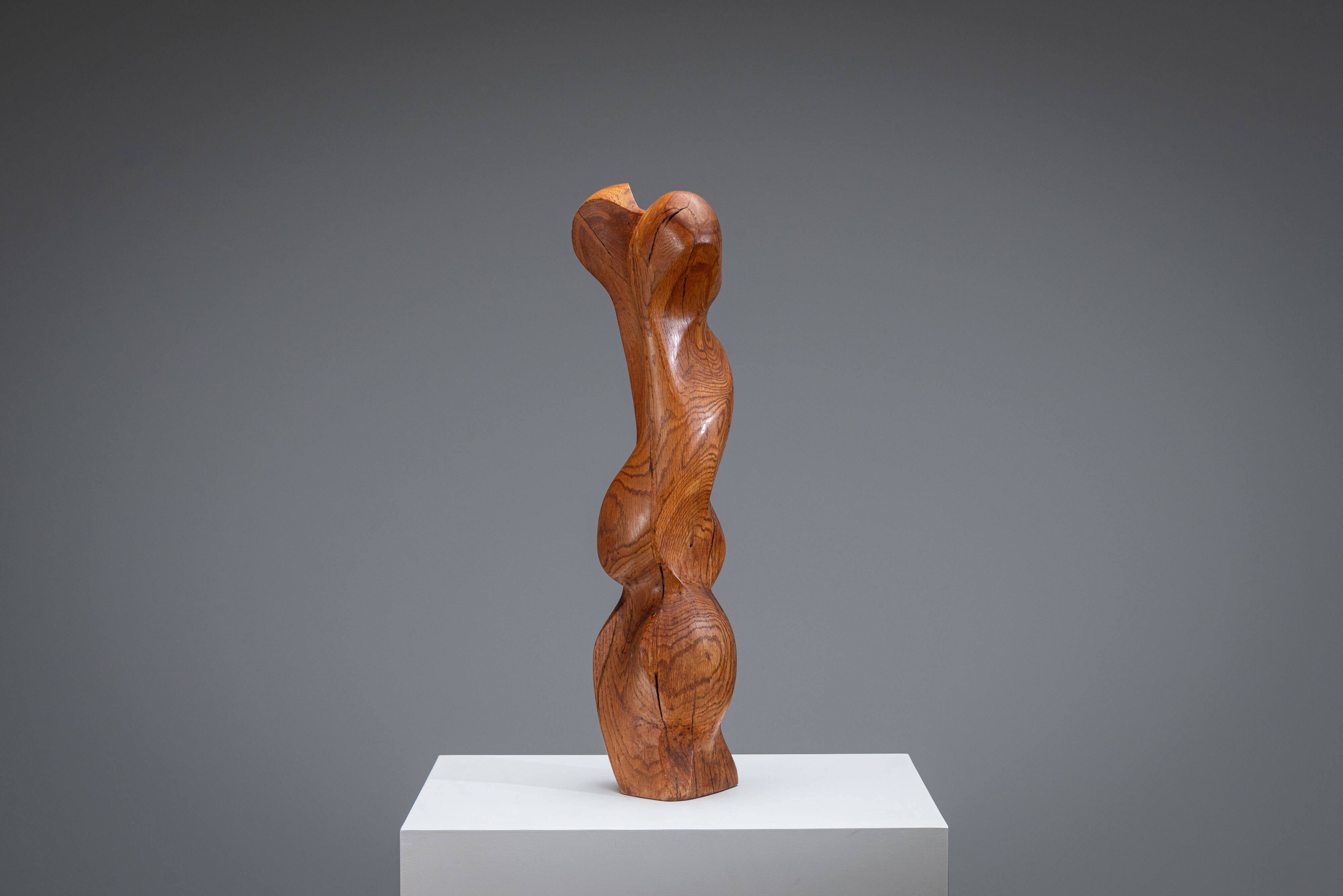 Abstract biomorphic wooden sculpture 1978