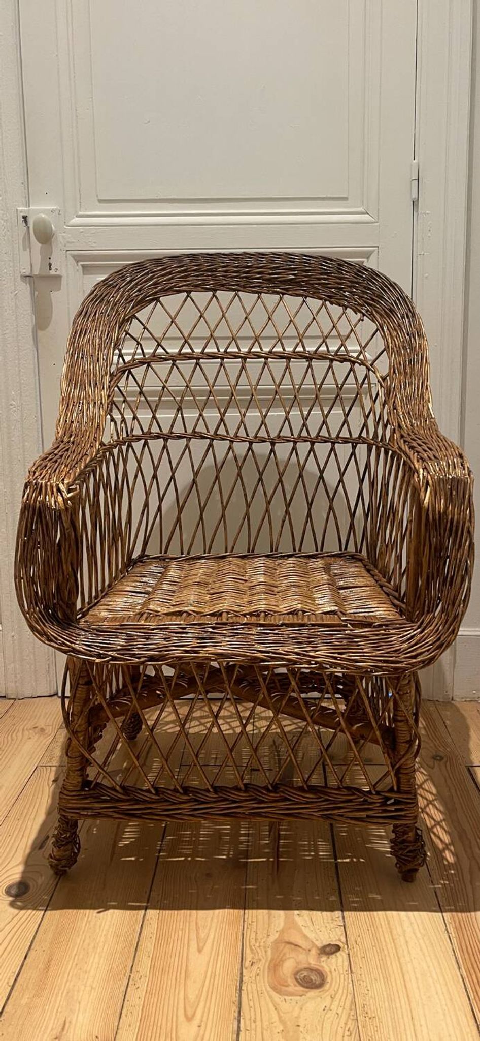 Grand Fauteuil en rotin vintage