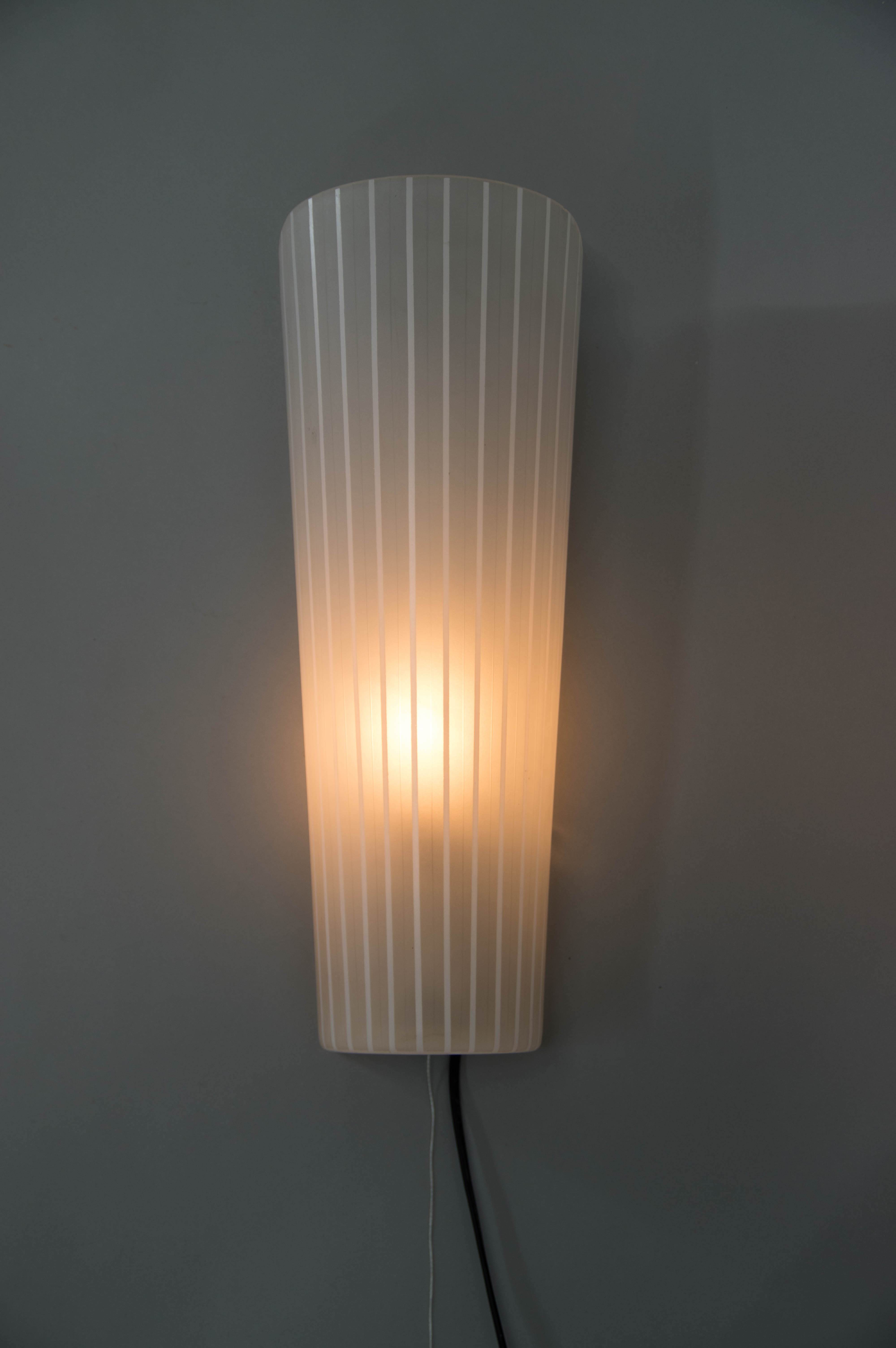 Glass wall lamp, europe, 1970s