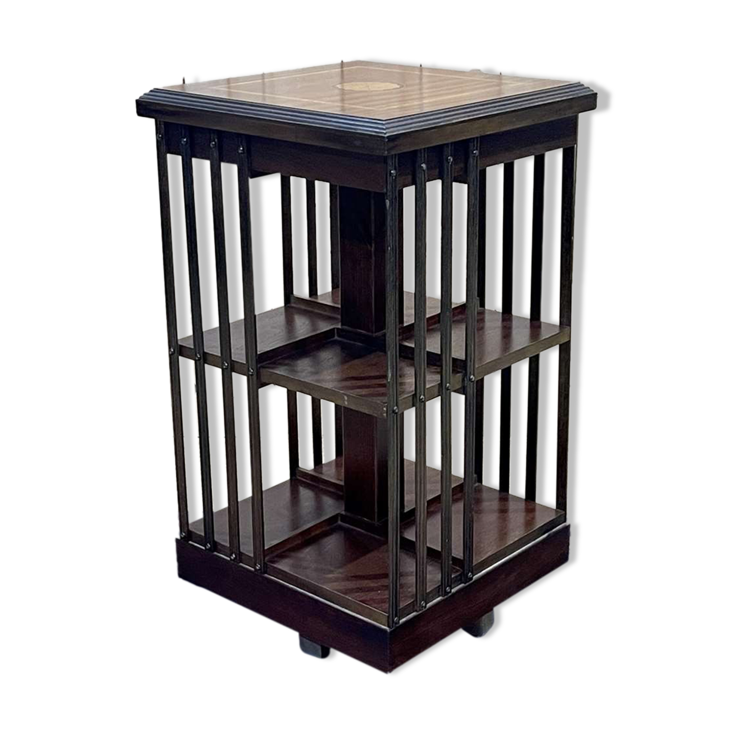 Mahogany revolving bookcase from the 1950s