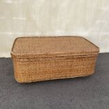 Coffee table braided rattan chest