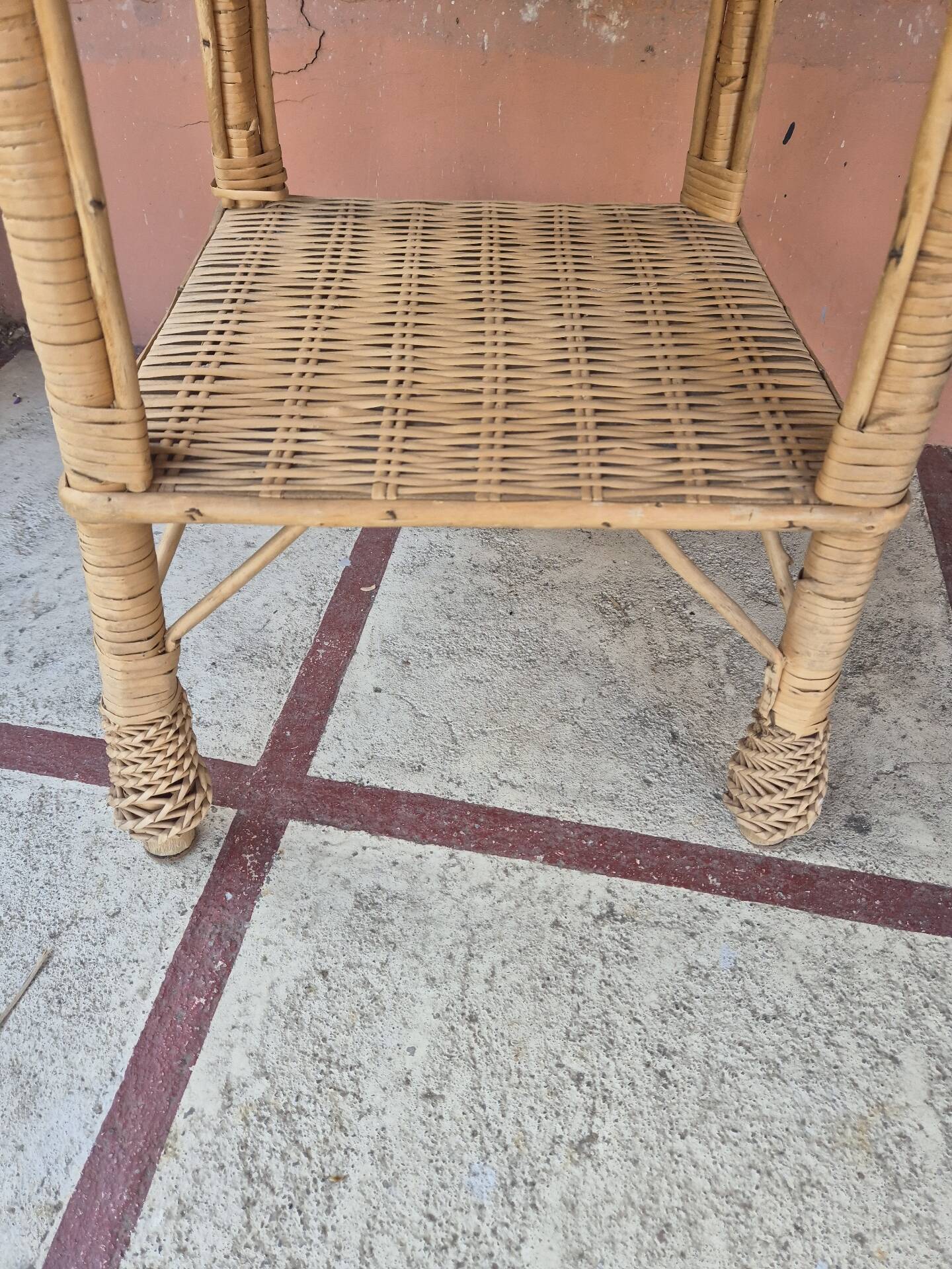 Vintage rattan wicker coffee table