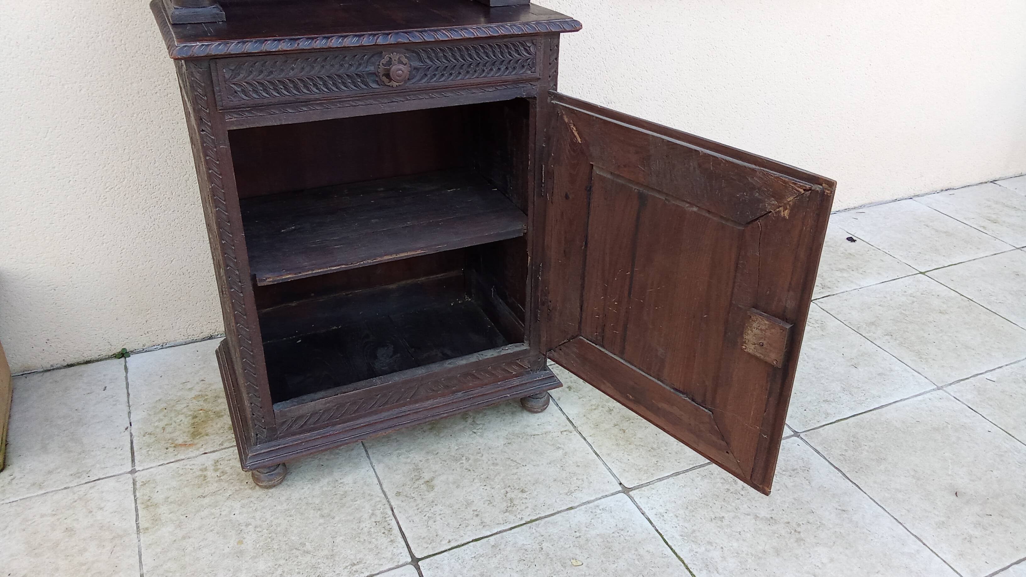 Old carved solid wood dresser