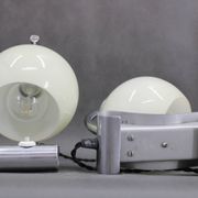 1930s Pair of Art Deco Chrome Plated Table Lamps, Czechoslovakia