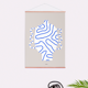 Pop-up Christmas 22 - Wall display white vase blue lines 50cm*70cm