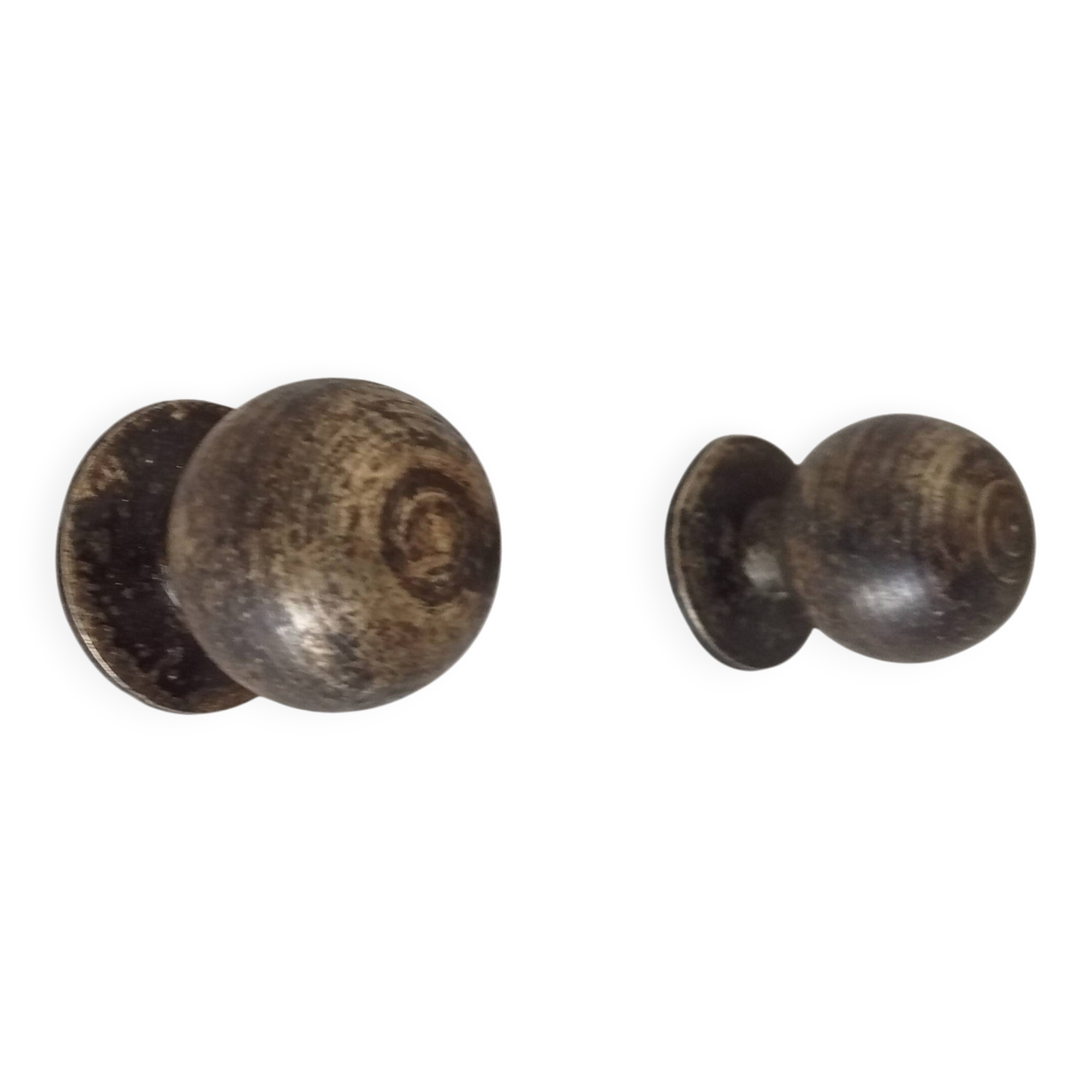 Pair of antique bronze furniture handles.