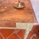 Old patinated wooden console – French country spirit, turned legs.