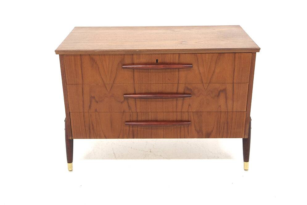 Commode scandinave en teck, Bröderna Gustavssons, Markaryd, Suède, 1950