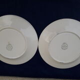 2 plates in opaque porcelain by Creil Sté Cricq Casaux and Co. gold medal 1834