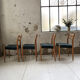 Set 4 green Scandinavian chairs