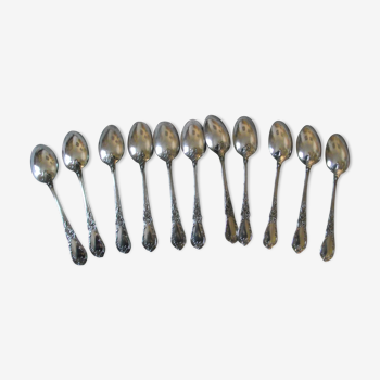 12 small silver silver spoons in Louis XV style silver metal
