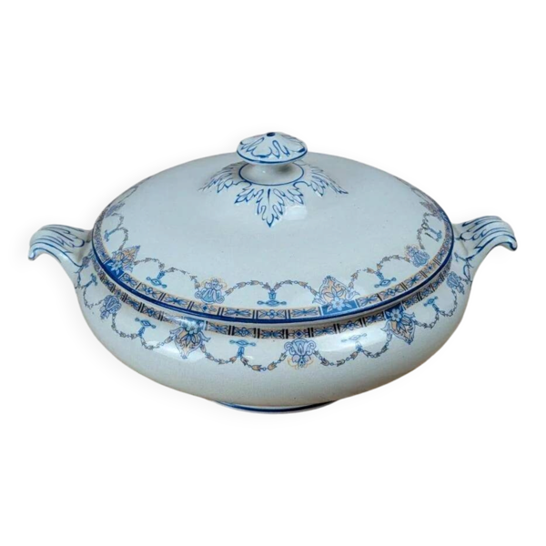 Soupière vintage Palissy England bleu & blanc