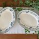 Pair of antique oval earthenware dishes from Choisy-le-Roi
