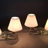 Paire d'appliques en laiton doré et miroir, circa 1960