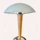 Chrome and wood mushroom lamp