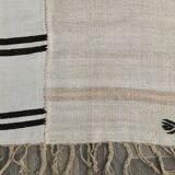 Beige & Black Striped Vintage Kilim Rug, 170x256 Cm