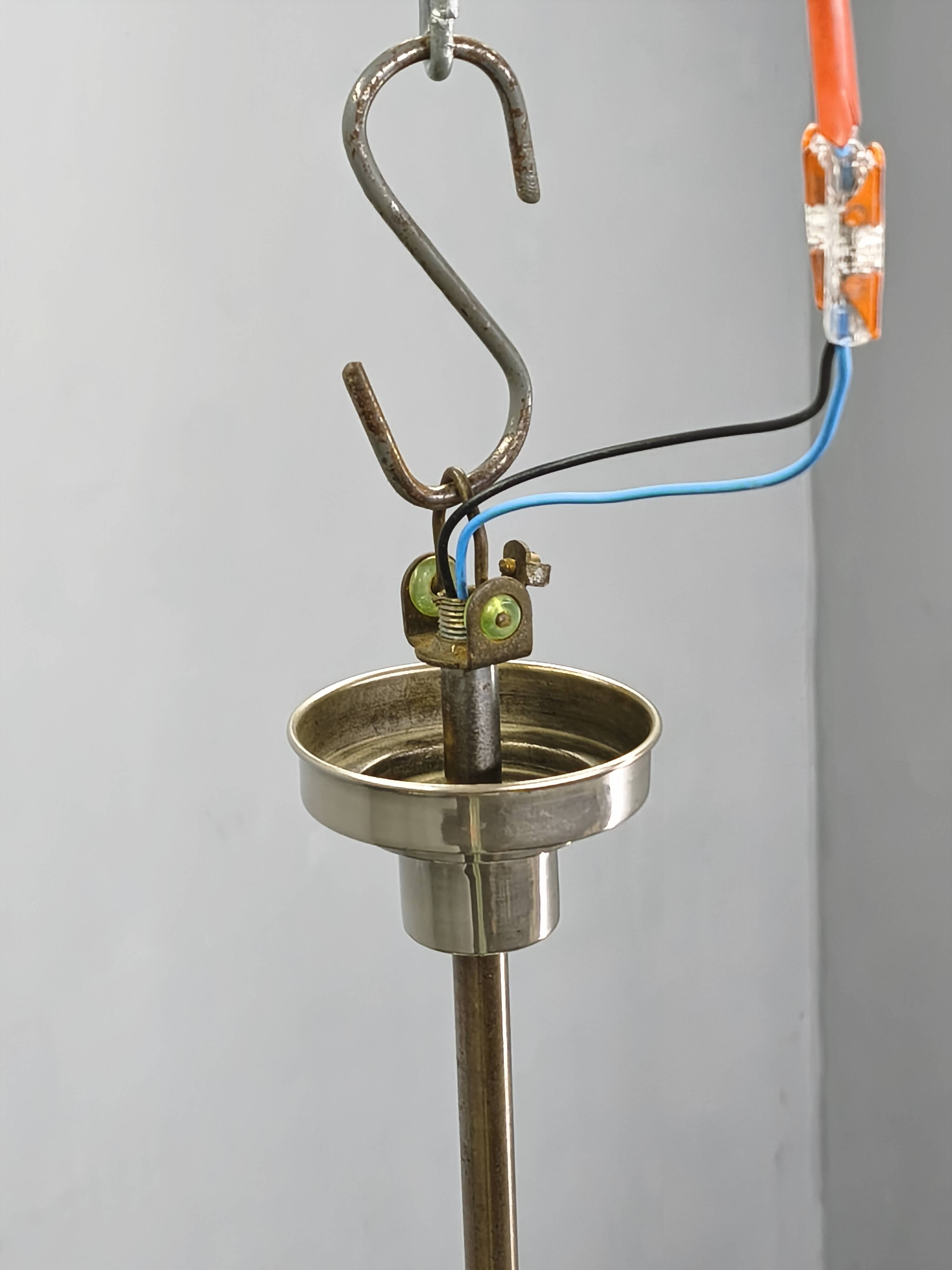 1930s Czech Art Deco Chandelier with Three Opaline Glass Globes