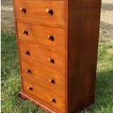 Mahogany and marble chest of drawers or chiffonier