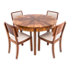 Art Deco dining set, table et 4 chairs, Poland, 1940s