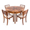 Art Deco dining set, table et 4 chairs, Poland, 1940s