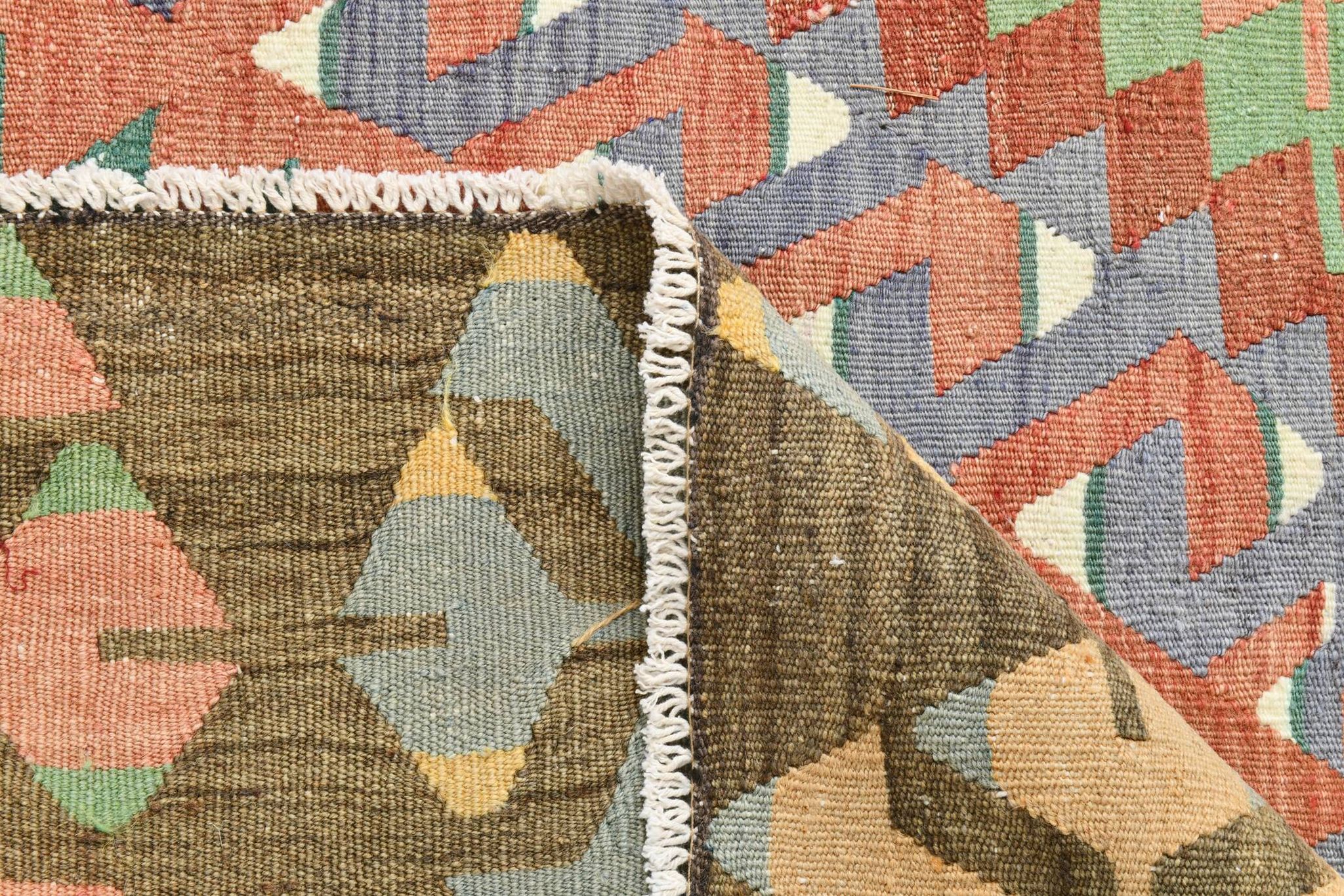 7x10 Multicolor Vintage Kilim Rug, Pattern Kilim Rug, 207x311 cm
