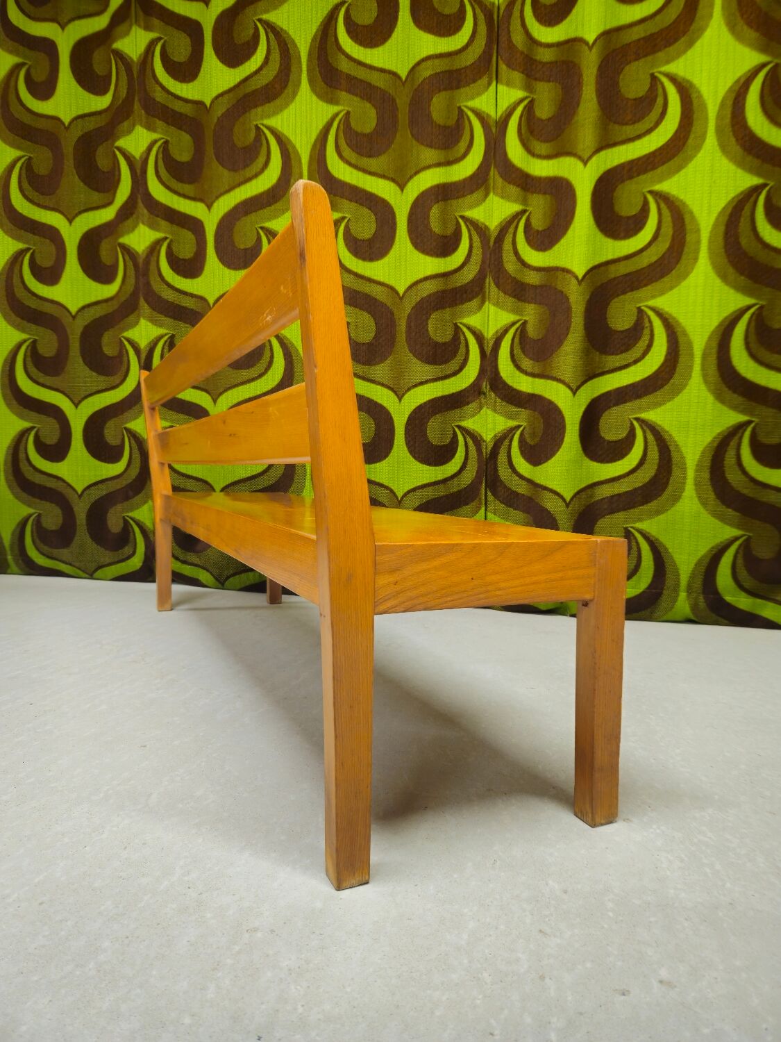 Vintage 1970s children's school bench