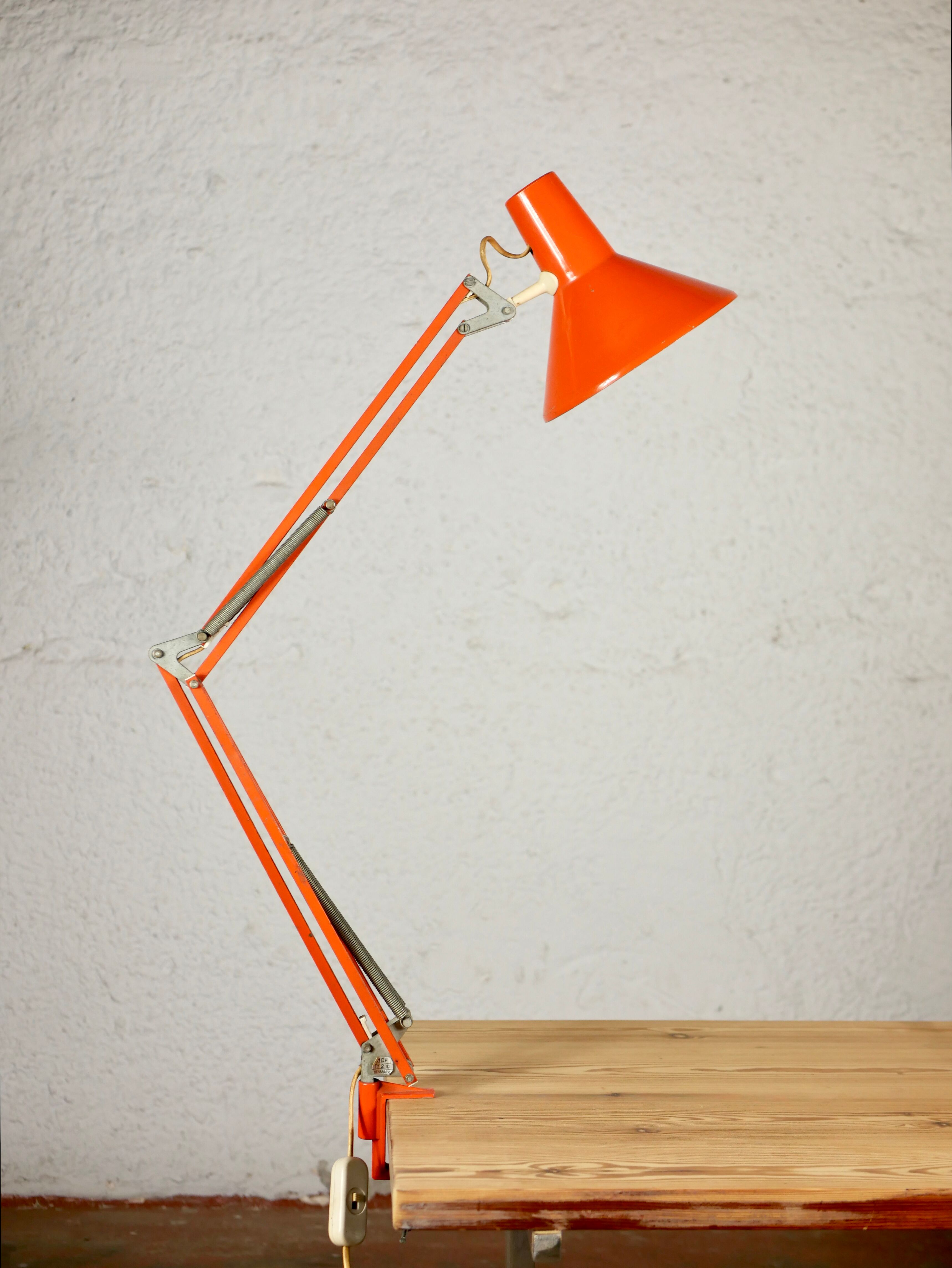 Danish orange desk lamp