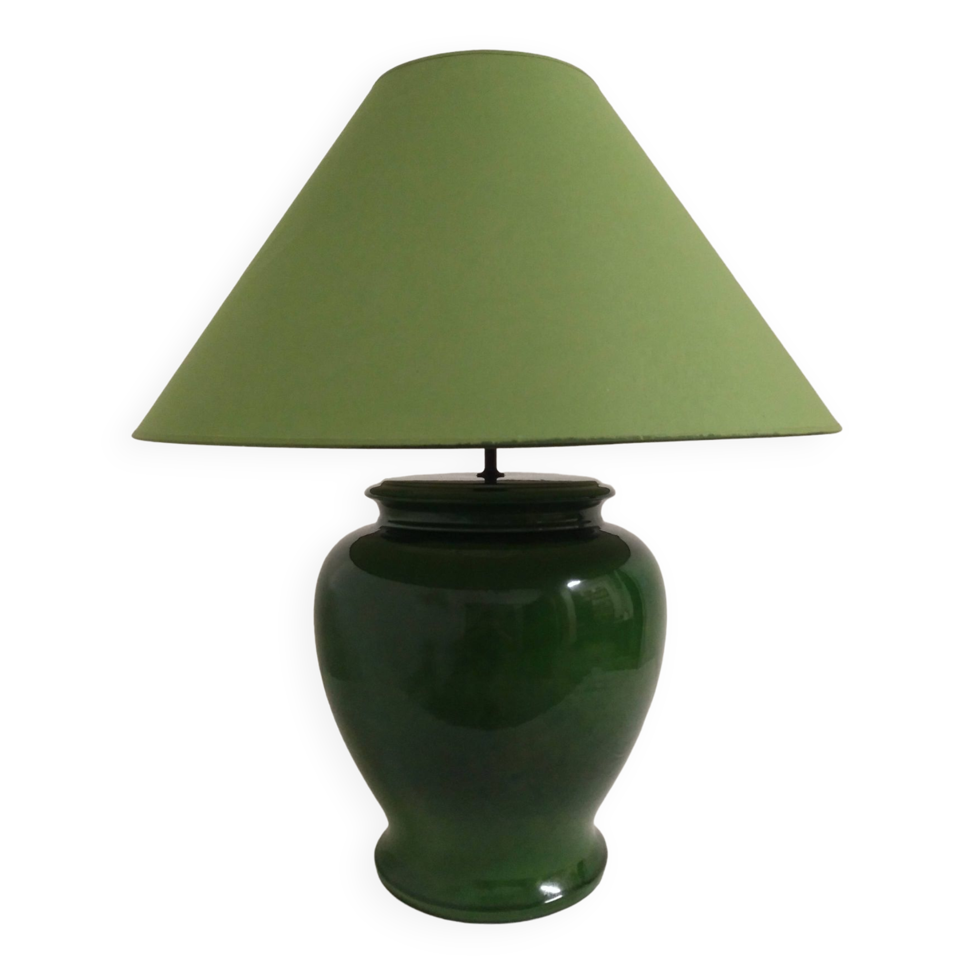XL lamp in green earthenware from the 70s/80s