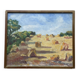 Old canvas, painting signed Mallet