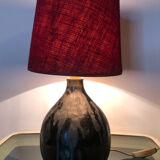 Lampe vintage en céramique noire