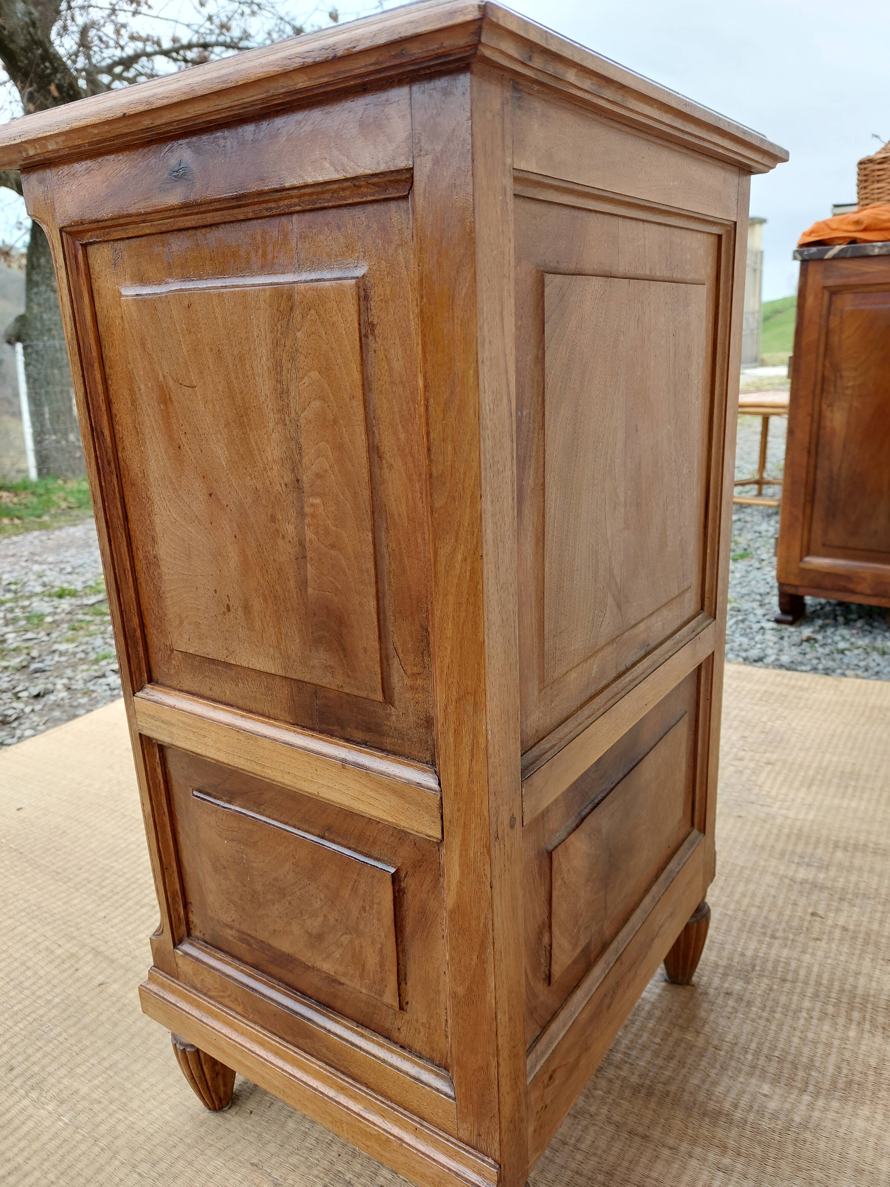 Bedside table wood and marble