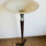 Art Deco floor lamp in wood and chromed metal – 1930s