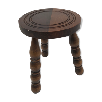 Wooden stool turned tripod foot