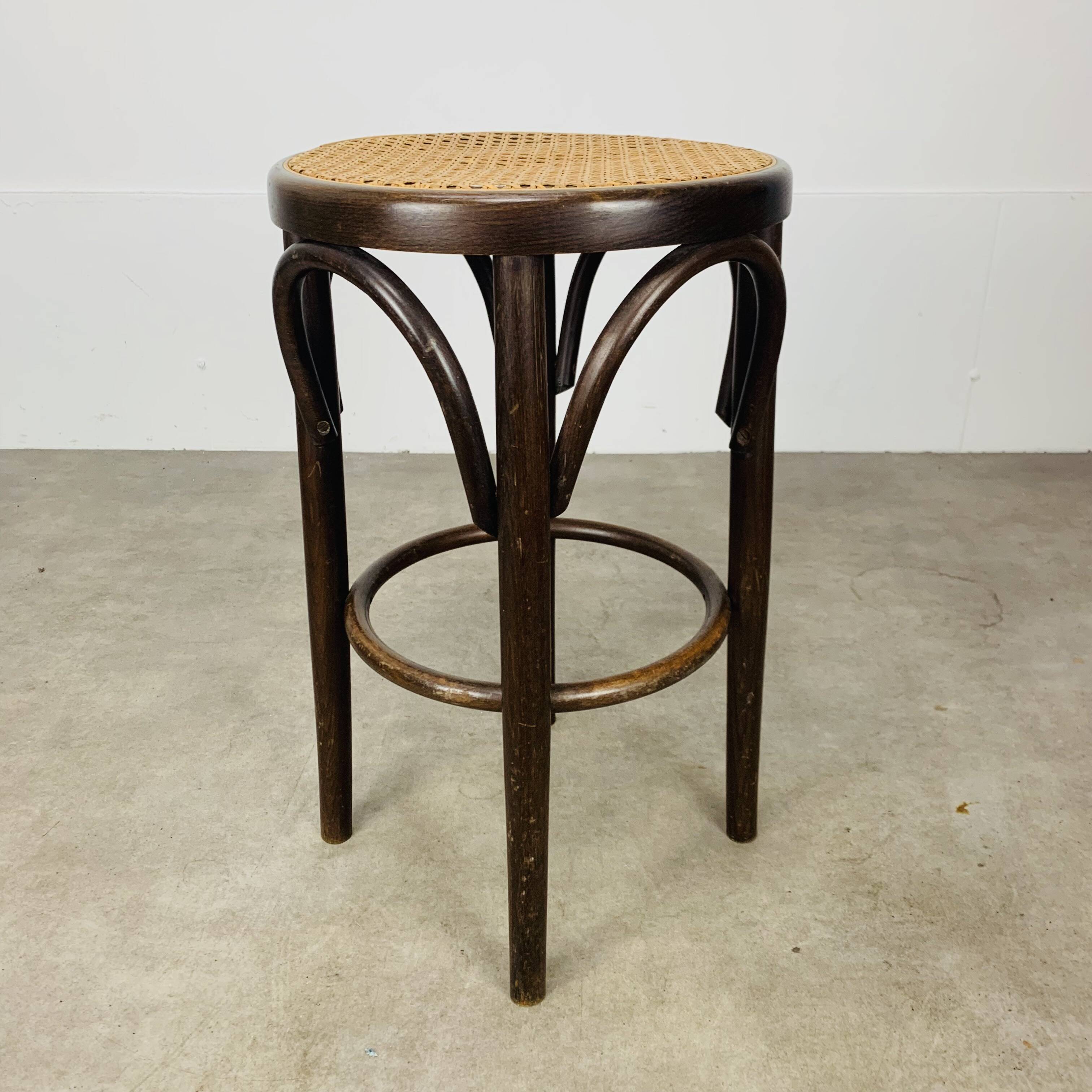 Cane and bentwood bistro stool
